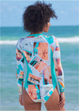 Shesways®RASH GUARD ONE-PIECE - Vacation Letter