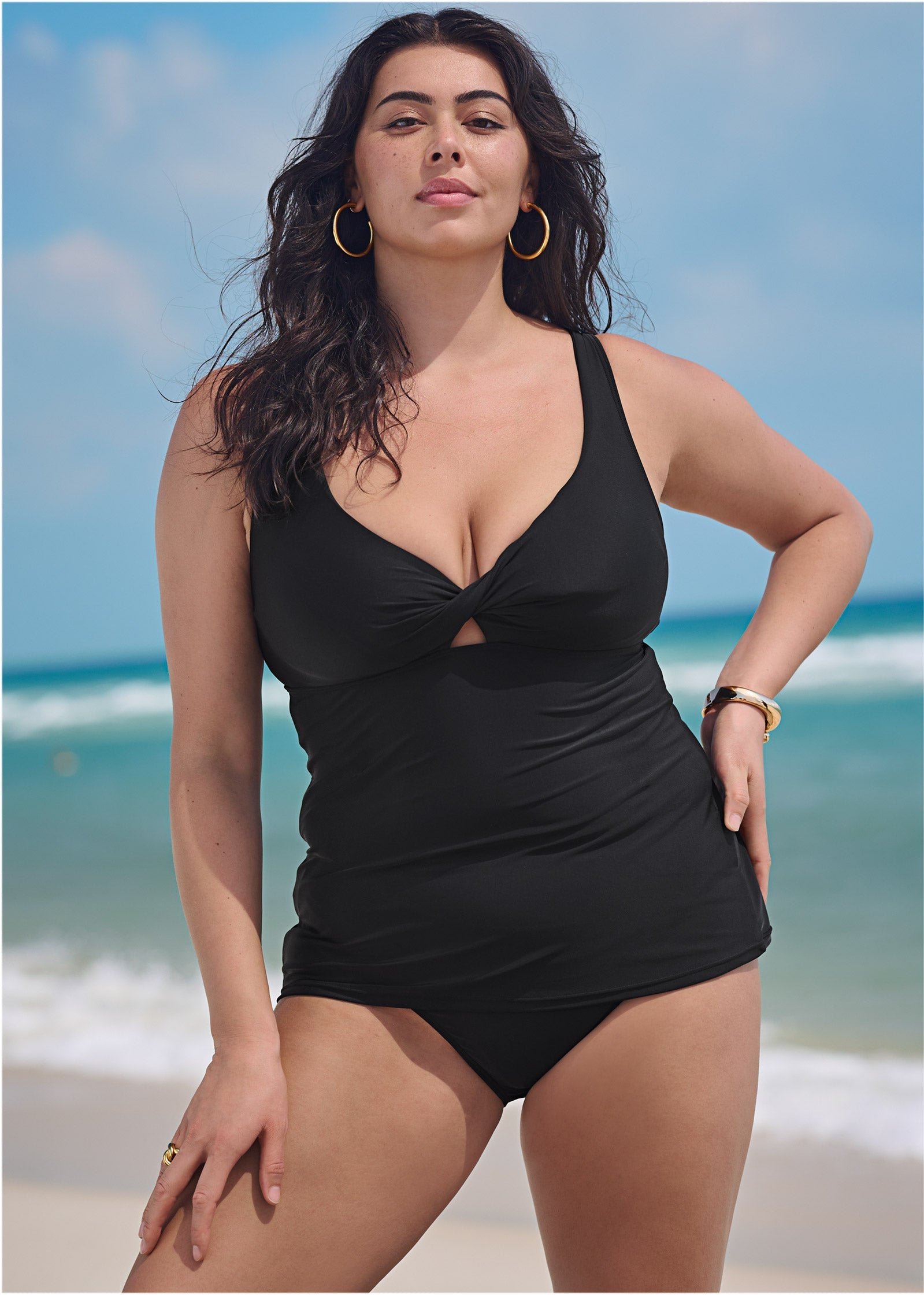 Shesways®Twist Tankini Set - Black Beauty