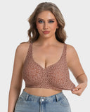 Leopard Deep V Wireless Push-Up Bra