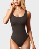 ShesWays® Wide Strap Backless Thong Bodysuit