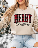 Merry Christmas Buffalo Plaid Sweatshirts, Xmas Gift Idea