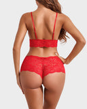 Floral Lace Robe and Lingerie Set