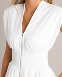 Shesways® Zip-Front Midi Dress