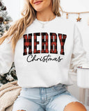 Merry Christmas Buffalo Plaid Sweatshirts, Xmas Gift Idea