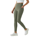 High Waisted Tummy Control Leggings with Side Pockets – 4-Way Stretch.
