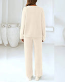 Soft Fuzzy V-Neck Loungewear Set