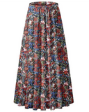 Boho Chiffon High Waist Pleated Maxi Skirt