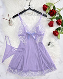 Shesways® Sexy Sheer Lace Nightgown with G-String