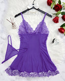 Shesways® Sexy Sheer Lace Nightgown with G-String