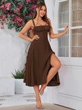 Shesways® Ruched Bust Split Thigh Cami Dress