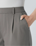 Flex High-Waisted Straight-Leg Work Pants – 4-Way Stretch Business Casual Pants with Pockets
