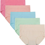 Women’s High Waisted Cotton Panties 5-Pack – Soft, Breathable Full Coverage Briefs