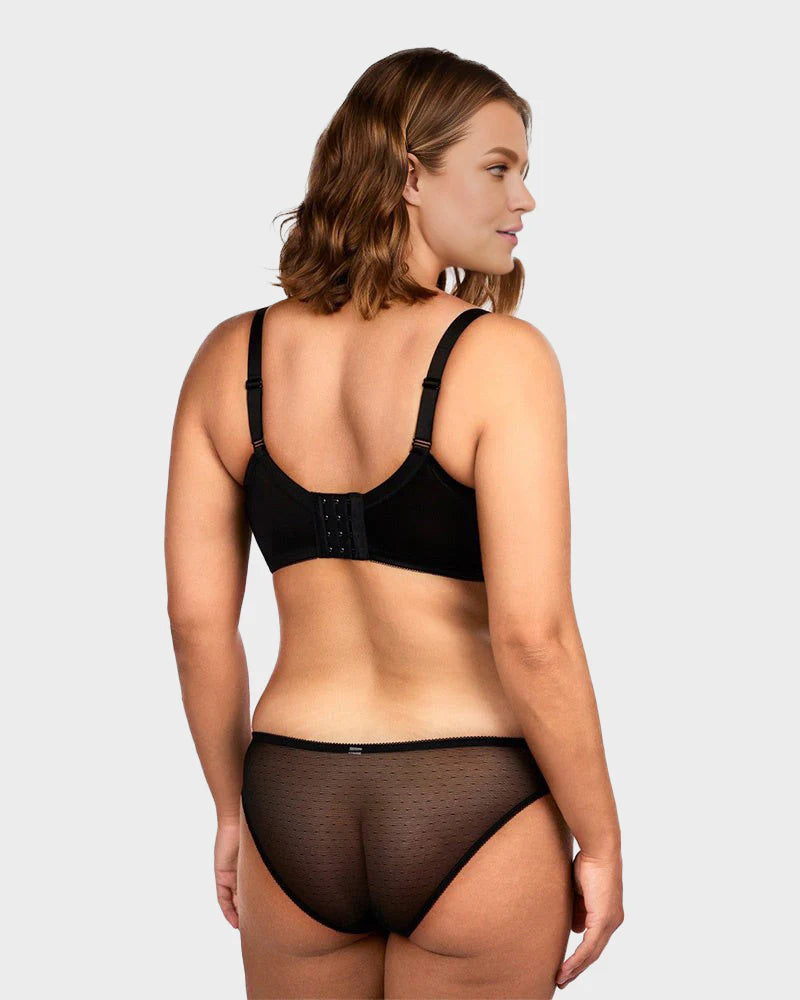 Shesways® Lace Trim Contour Bra-Black