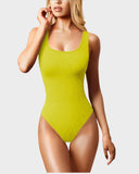 ShesWays® Wide Strap Backless Thong Bodysuit