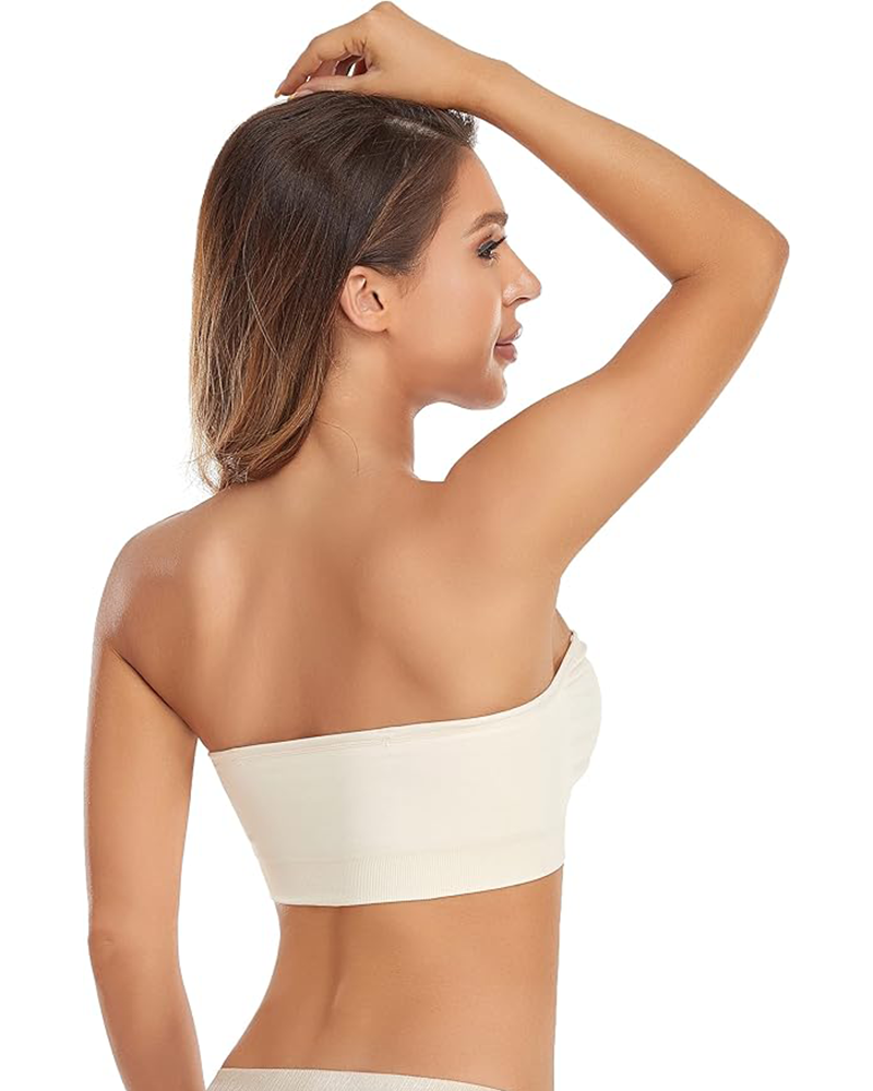 Shesways® Strapless Non-Slip Bandeau Bra – Wireless, Padded, with Removable Straps