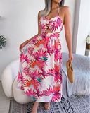 Shesways® Floral Cut-Out Maxi Dress – Sleeveless & Elegant