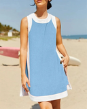 Shesways® Women’s Colorblock 2-Piece Set — Sleeveless Crewneck Top & Matching Shorts with Pockets