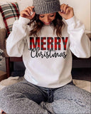 Merry Christmas Buffalo Plaid Sweatshirts, Xmas Gift Idea