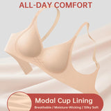 Seamless Deep V Wireless Full Coverage Bra