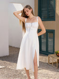 Shesways® Ruched Bust Split Thigh Cami Dress