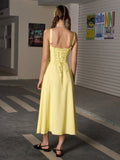 Shesways® Ruched Bust Split Thigh Cami Dress