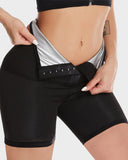 Shesways® Women's 3/4 Length Zippered Sauna Shorts