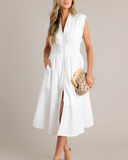 Shesways® Zip-Front Midi Dress