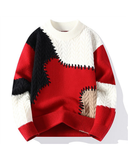 Latest Trend: Color-Block Patchwork Knit Sweater