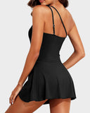 Shesways® One-Shoulder Skirted Swimdress