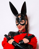 Leather Bunny Ears Fetish Mask