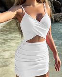 Shesways® Cut-Out Ruched Bodycon Mini Dress – Sexy Sleeveless Clubwear