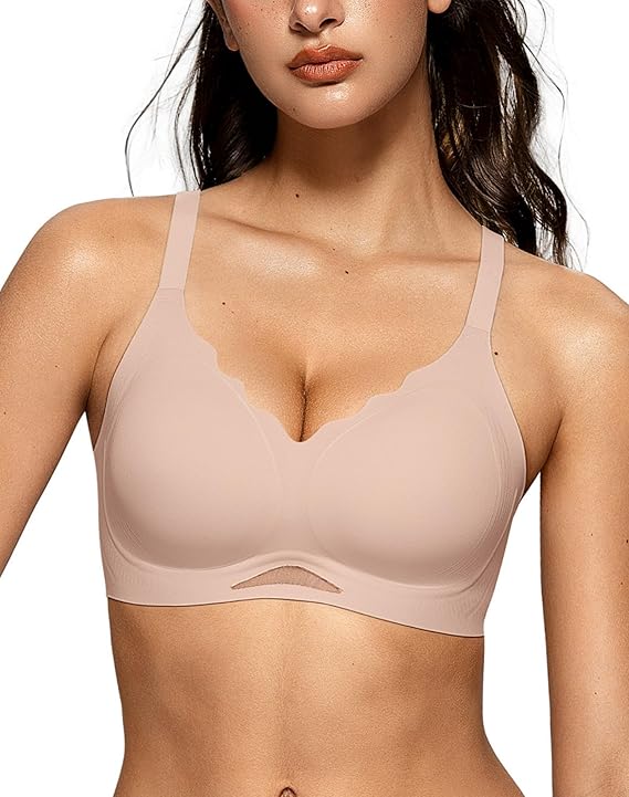 Shesways® Scalloped Wireless Bras with Mesh