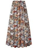 Boho Chiffon High Waist Pleated Maxi Skirt