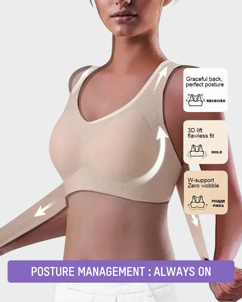 Shesways® Front Closure Cross-Back Wireless Posture Bra