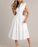 Shesways® Zip-Front Midi Dress