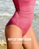 Shesways® Ruched Tummy Control Sculpting Swimsuit
