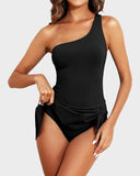 Shesways® One-Shoulder Skirted Swimdress