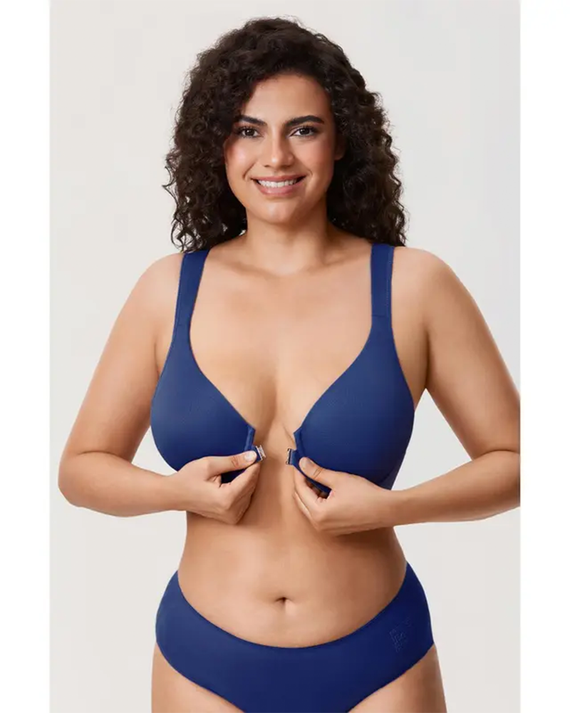Shesways® Women's Front Closure Posture Support Underwire Seamless Bra