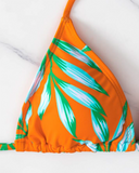 Shesways® 3-Piesce Tropical Bikini Set – Halter Top, High-Waist Romper & Swim Panty