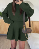 Women's Half-High Neck Long Sleeve Knit Sweater Dress