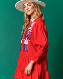 Christmas Sequin Nutcracker Shirt Dress