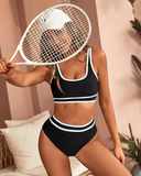 Shesways® Sporty Color Block High Waist Bikini Set