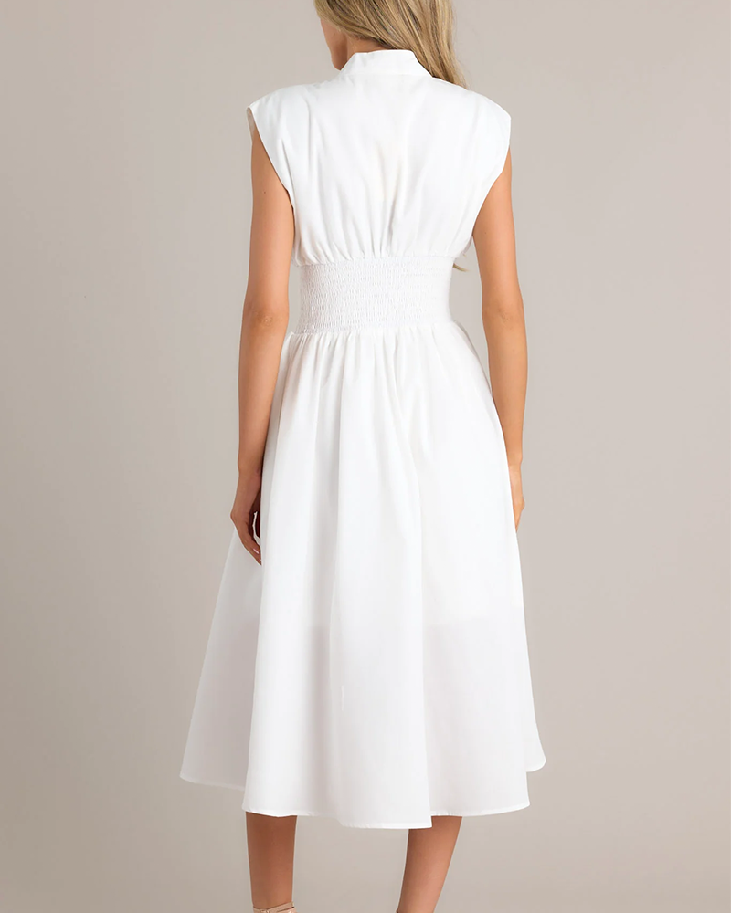 Shesways® Zip-Front Midi Dress