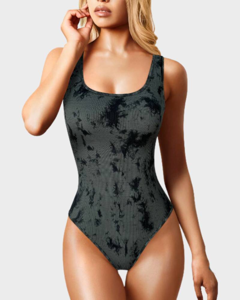 ShesWays® Wide Strap Backless Thong Bodysuit