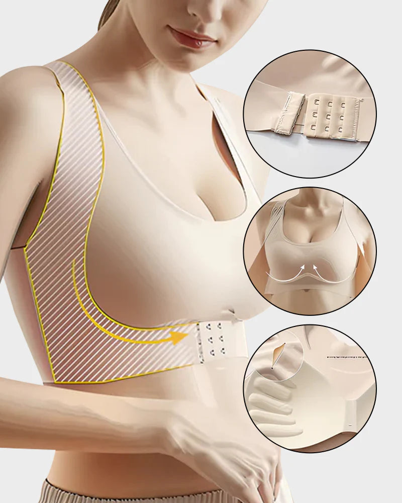 Shesways® Front Closure Cross-Back Wireless Posture Bra
