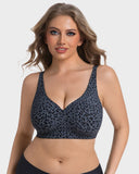 Leopard Deep V Wireless Push-Up Bra