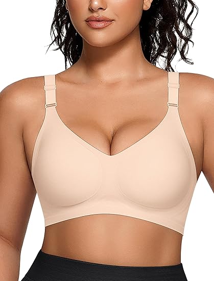 Shesways® Wireless V Neck Bra with Front-Adjustable Straps