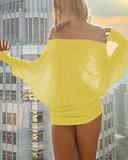 Off Shoulder Sheer Ruched Long Sleeve Dress