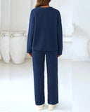 Soft Fuzzy V-Neck Loungewear Set