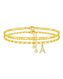 Initial Anklet Set for Women, Layered A–Z Anklets